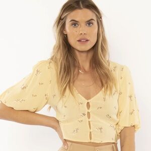 Amuse Society Granita Woven Crop Blouse